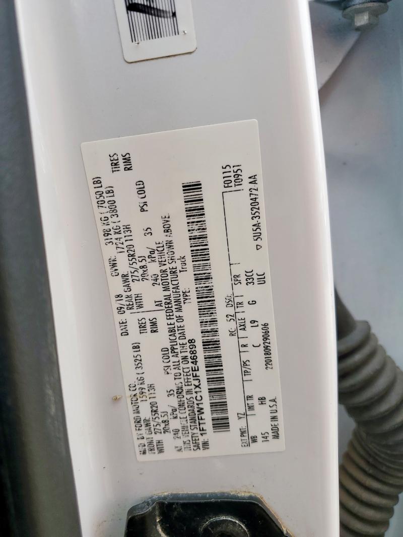 2018 FORD F150 SUPER - 1FTFW1C1XJFE46898