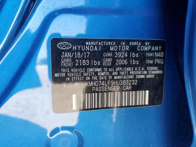 2017 HYUNDAI ELANTRA SE - KMHD74LF9HU383232