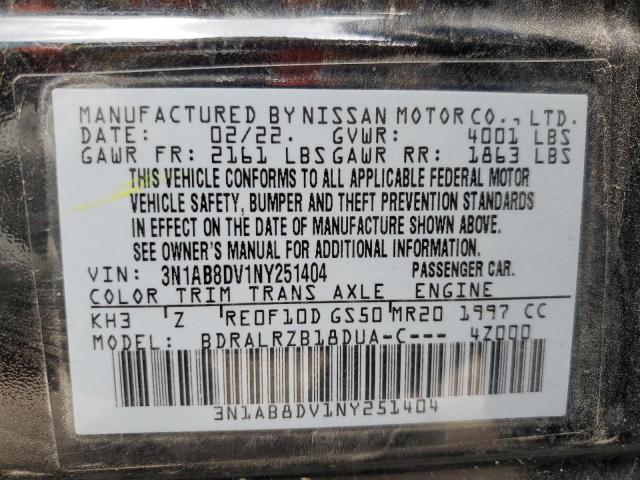 2022 NISSAN SENTRA SR 3N1AB8DV1NY251404