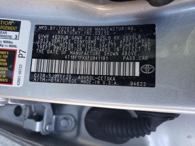 2015 TOYOTA CAMRY LE - 4T1BF1FK6FU941181