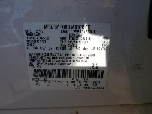 2015 FORD EDGE SPORT - 2FMTK4AP3FBB51928