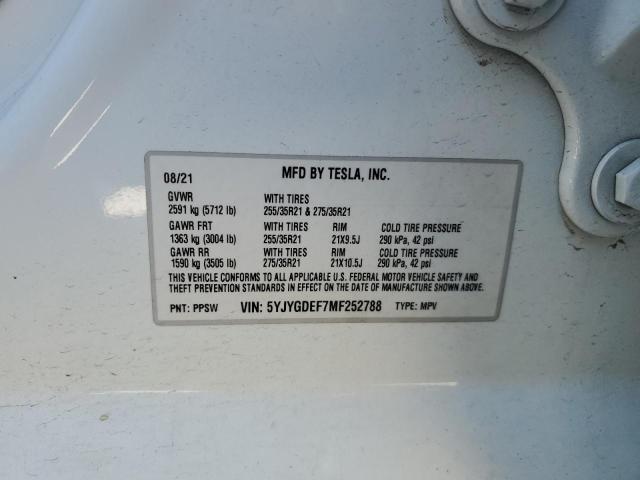 2021 TESLA MODEL Y - 5YJYGDEF7MF252788