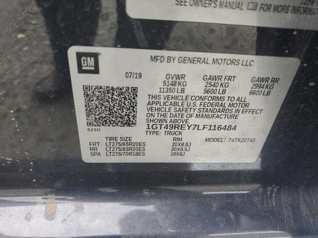 2020 GMC SIERRA K25 1GT49REY7LF116484