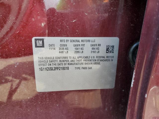 2015 CHEVROLET MALIBU 1LT 1G11C5SL2FF218018