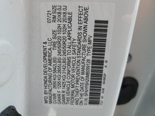 2021 HONDA PILOT SE - 5FNYF6H20MB099128