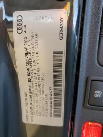 2017 AUDI A4 PRESTIG WAUFNAF44HN043277