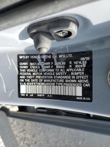 2021 HONDA CIVIC EX - SHHFK7H63MU400338