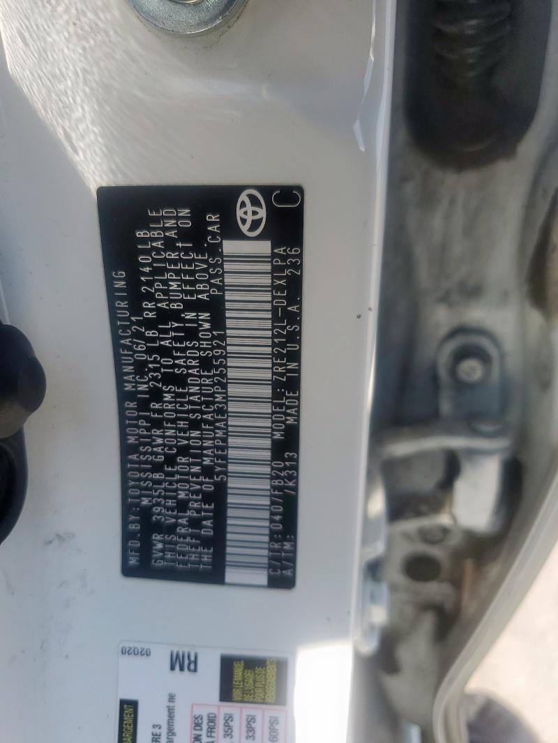 2021 TOYOTA COROLLA LE - 5YFEPMAE3MP255921