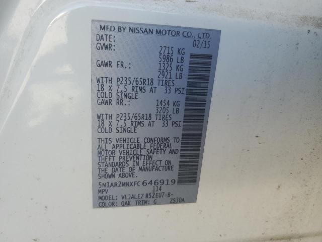 2015 NISSAN PATHFINDER - 5N1AR2MNXFC646919