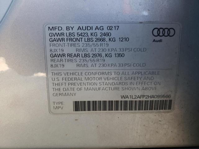 2017 AUDI Q5 PREMIUM - WA1L2AFP2HA099566