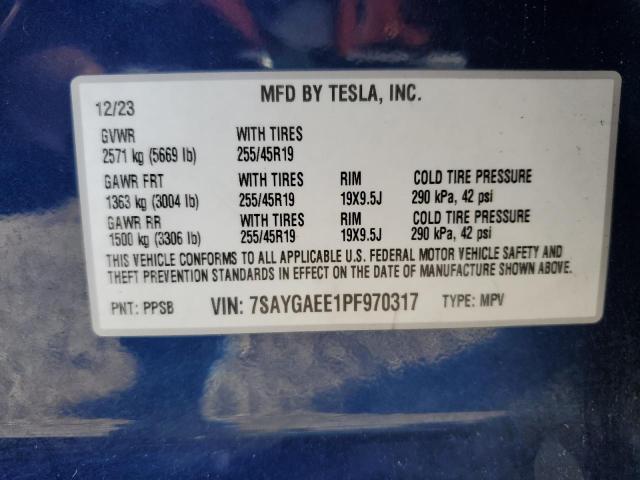 2023 TESLA MODEL Y 7SAYGAEE1PF970317