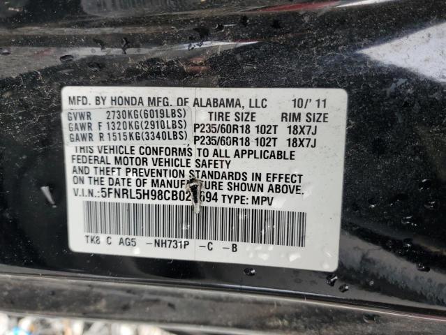 2012 HONDA ODYSSEY TO - 5FNRL5H98CB020694