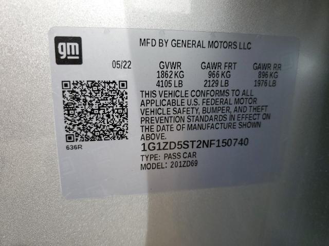 2022 CHEVROLET MALIBU LT - 1G1ZD5ST2NF150740