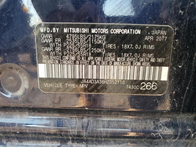 2017 MITSUBISHI OUTLANDER - JA4AD3A36HZ052110