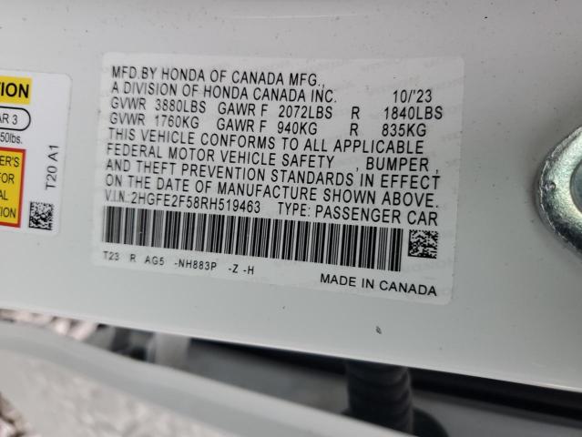 2024 HONDA CIVIC SPOR - 2HGFE2F58RH519463