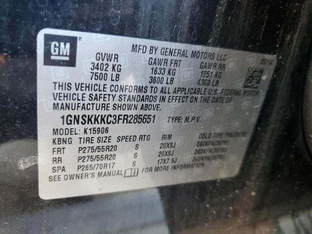 2015 CHEVROLET SUBURBAN K - 1GNSKKKC3FR285651
