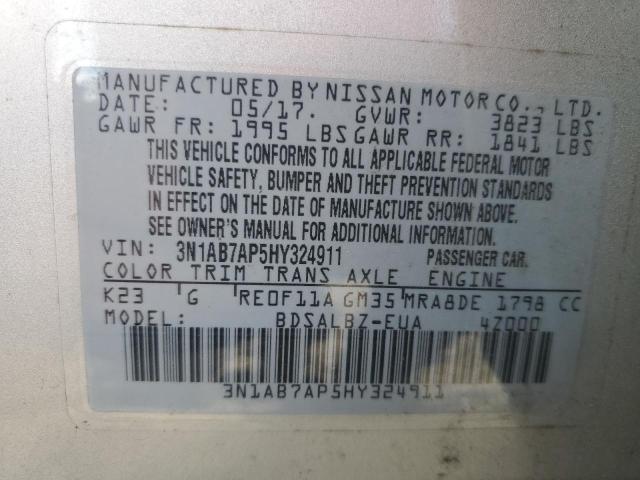 2017 NISSAN SENTRA S - 3N1AB7AP5HY324911