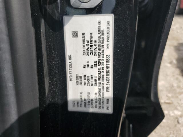 2022 TESLA MODEL 3 5YJ3E1EB7NF115833