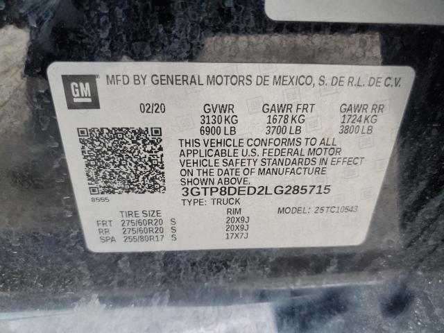 2020 GMC SIERRA C15 - 3GTP8DED2LG285715