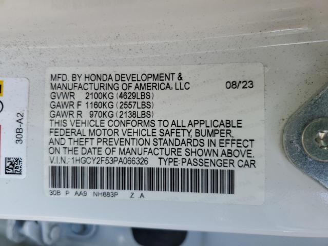 2023 HONDA ACCORD HYB 1HGCY2F53PA066326
