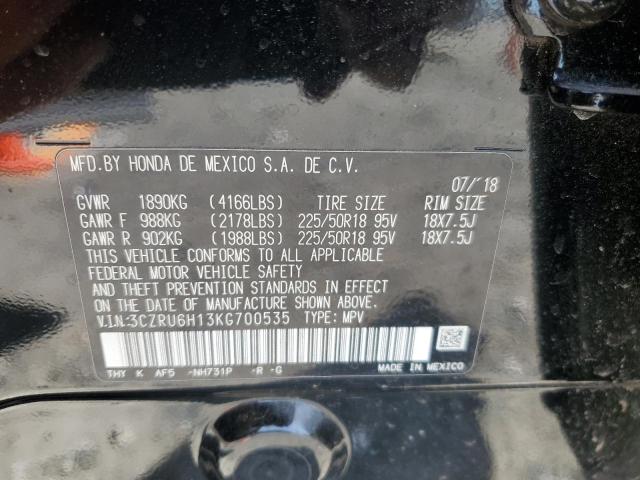 2019 HONDA HR-V SPORT - 3CZRU6H13KG700535