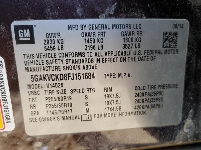 2015 BUICK ENCLAVE - 5GAKVCKD8FJ151684