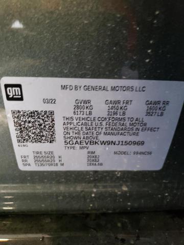 2022 BUICK ENCLAVE PR - 5GAEVBKW9NJ150969