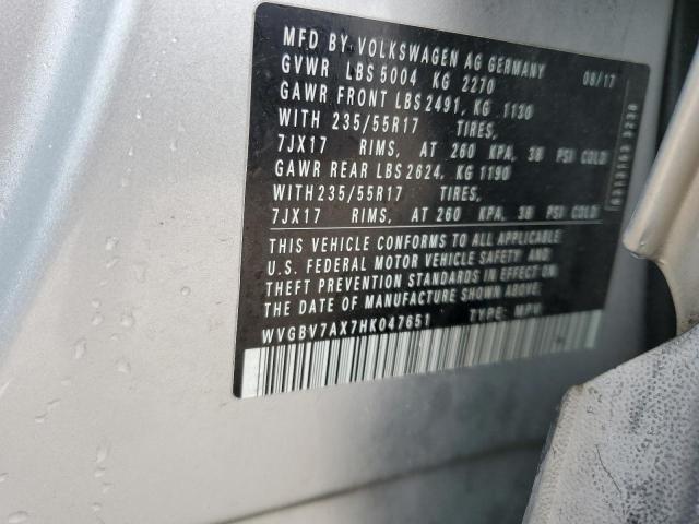 2017 VOLKSWAGEN TIGUAN S - WVGBV7AX7HK047651