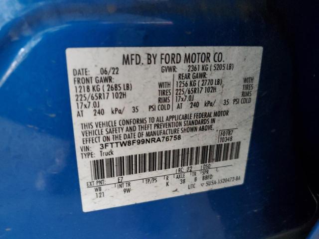 2022 FORD MAVERICK X - 3FTTW8F99NRA76758