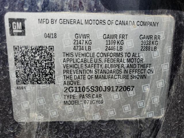 2018 CHEVROLET IMPALA - 2G1105S30J9172067