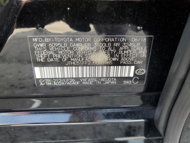 2018 LEXUS LS 500 BAS JTHC51FF2J5003985