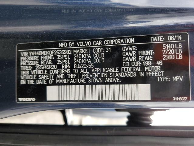 2015 VOLVO XC60 T5 PR - YV440MDK0F2636982