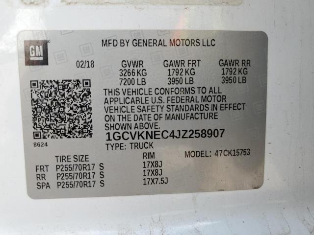 2018 CHEVROLET SILVERADO - 1GCVKNEC4JZ258907