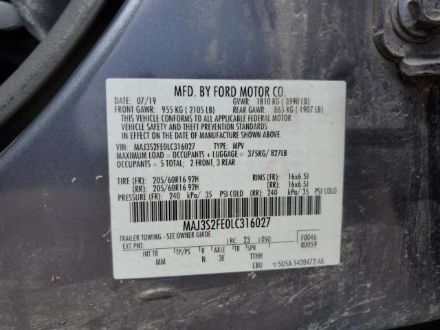 2020 FORD ECOSPORT S - MAJ3S2FE0LC316027