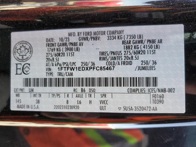 2023 FORD F150 SUPER 1FTFW1EDXPFC85467