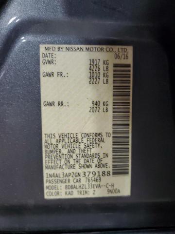 2016 NISSAN ALTIMA 2.5 - 1N4AL3AP2GN379188