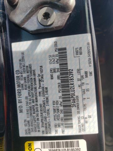 2020 FORD FUSION SE - 3FA6P0LU2LR185392
