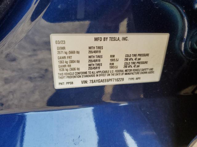 2023 TESLA MODEL Y 7SAYGAEE6PF716229