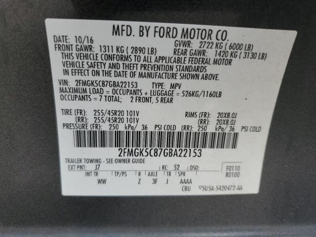 2016 FORD FLEX SEL - 2FMGK5C87GBA22153