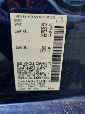2020 NISSAN ALTIMA S - 1N4BL4BW6LN314063