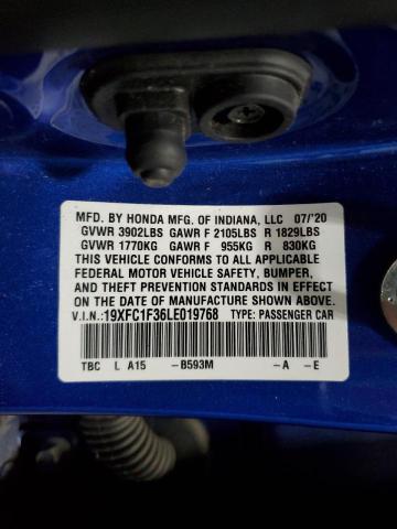 2020 HONDA CIVIC EX 19XFC1F36LE019768