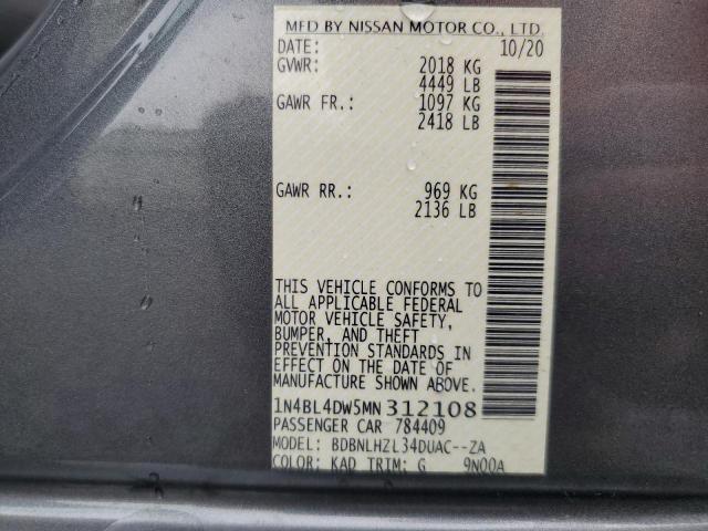 2021 NISSAN ALTIMA SV - 1N4BL4DW5MN312108