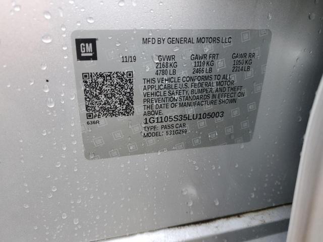 2020 CHEVROLET IMPALA PRE - 1G1105S35LU105003