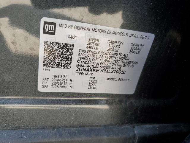 2021 CHEVROLET EQUINOX LT - 3GNAXKEV0ML370610