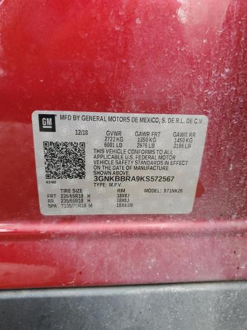 2019 CHEVROLET BLAZER 1LT 3GNKBBRA9KS572567