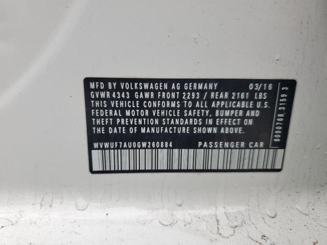 2016 VOLKSWAGEN GOLF R - WVWUF7AU0GW260884