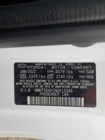 2022 HYUNDAI VELOSTER N - KMHT36AH1NU013346