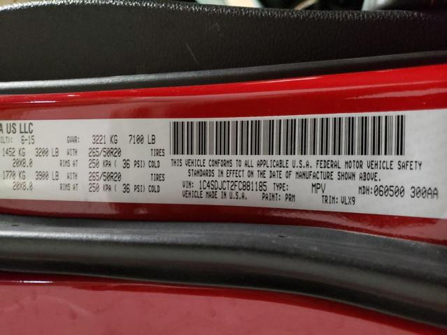 2015 DODGE DURANGO R/ - 1C4SDJCT2FC881185