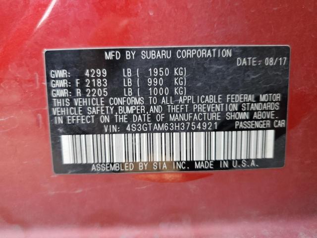 2017 SUBARU IMPREZA SP 4S3GTAM63H3754921