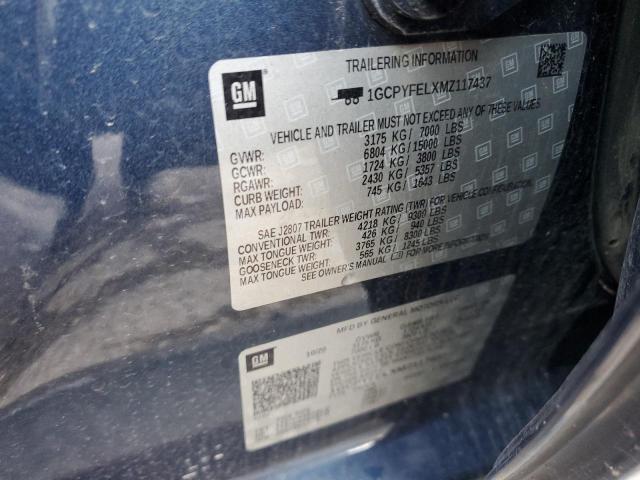 2021 CHEVROLET SILVERADO - 1GCPYFELXMZ117437